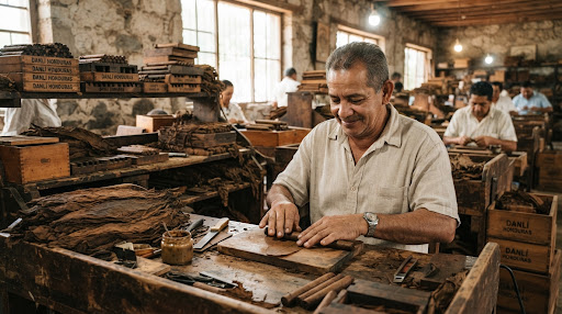 Authentic torcedor working at Fábrica Puro International in Danlí Honduras